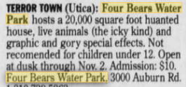 Four Bears Water Park - 1996 Haunted House Event